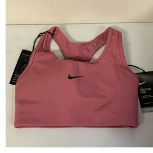 Nike Women’s XS Pro Swoosh Medium Sports Bra, Desert Berry